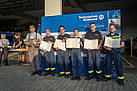 Die Einsatzkräfte der Fachgruppe Infrastruktur freuen sich über die Auszeichnung. Quelle: THW/ Yannic Winkler