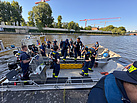 Einsatzkräfte aus Meppen, Kleve und Berlin-Neukölln sind gemeinsam auf Bootstour. Quelle: Yannic Winkler