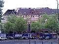 Der ausgebrannte Dachstuhl des denkmalgeschützten Haus Cumberland am Kurfürstendamm. Foto: THW/Martin Loibl