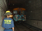 Ein Unglück in einem U-Bahn-Wagen war das angenommene Übungsszenario Foto: THW/Anja Villwock